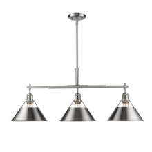  3306-LP PW-PW - Orwell PW 3 Light Linear Pendant in Pewter with Pewter shades